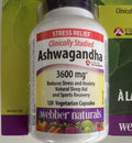 Webber Naturals Ashwagandha 3600 mg 120 Vegetarian Capsules