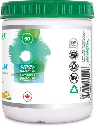 Organika Mind Calm Powder- With Magnesium Bisglycinate, L-Theanine, Gaba, Inositol- Promotes Relaxation And Calm Without Drowsiness- 216G