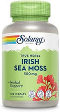 SOLARAY Irish Sea Moss 500 mg Naturally Occurring Vitamins, Minerals, and Fiber Herbal Support for Gut Health and More - Vegan, Gluten Free, Lab Verified - 60 Day Guarantee - 100 Servings, 100 VegCaps