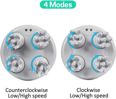 Latme Scalp Massager With 4 Replacement Massage Heads Portable Head Scratcher With Tissue Kneading Nodes Gifts Idea Stress Release Massager For Muscles Shoulder Calf