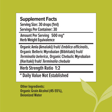 Banyan Botanicals Triphala Liquid Herbal Extract Organic Triphala Extract With Amla, Haritaki & Bibhitaki For Daily Detox, Regularity & Rejuvenation* 1Oz. Non-Gmo Sustainably Sourced Vegan