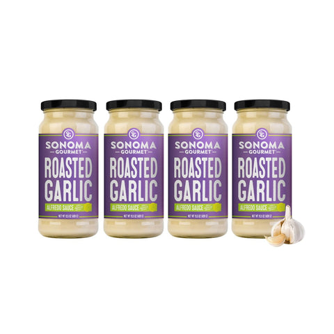 Sonoma Gourmet Creamy Alfredo Pasta Sauce, Made with Real Cream & Aged Parmesan, No Sugar Added, No Seed Oils, Egg Free, 15.5 oz Jars (Pack of 6)
