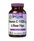 Bluebonnet Nutrition Vitamin C-1000 mg Plus Rose Hips Vegetable Capules, for Immune Health, for Antioxidant Protection, Soy Free, Gluten Free, Non-GMO, Kosher, Dairy Free, Vegan, 90 Count