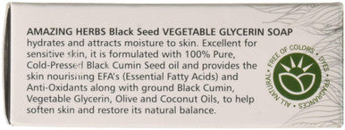 Black Seed Amazing Herbs Vegetable Glycerin Soap, 4.25 Ounce