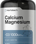 HorbAach Calcium Magnesium D3 Supplement 1000 Iu D3 250 Coated Caplets Non-Gmo & Gluten Free
