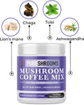 PureShrooms Mushroom Coffee Mix Superfood: Organic Ashwagandha, Tulsi (Holly Basil), Lion's Mane, Chaga