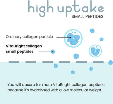 Vitabright Collagen Powder for Women & Men 500g 50 Servings Highly Bioavailable Hydrolyzed Collagen Pure Collagen Peptides Powder High Strength Collagen Supplements for Women. VitaBright Bovine Collagen Powder
