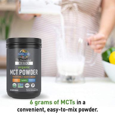 Garden of Life Dr. Formulated Keto Organic Mct Powder - 30 Servings 6G Mcts From Coconuts Plus Prebiotic Fiber & Probiotics Certified Organic Non-Gmo Vegan Gluten Free Ketogenic & Paleo