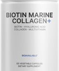 Codeage Biotin Marine Collagen Peptides - Wild-Caught Marine Collagen Types I & III 10000 mcg Biotin Vitamins C & E Hyaluronic Acid Amino Acids Fruit and Herb Blend Non-GMO - 120 Capsules