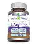 Amazing Formulas L-Arginine 1000Mg 120 Tablets Supplement | Best Amino Acid Supplement For Women & Men | Non-Gmo | Gluten Free | Made In Usa