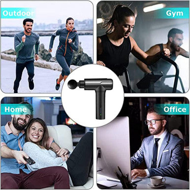 Massage Gun, Electric Back Massages For Pain Relief, 6 Adjustable Speed & 6 Specialized Massager Head, Ergonomic Desion, Chargeable Portable Handbag Muscle Massage Gun Athletes&Office Workers
