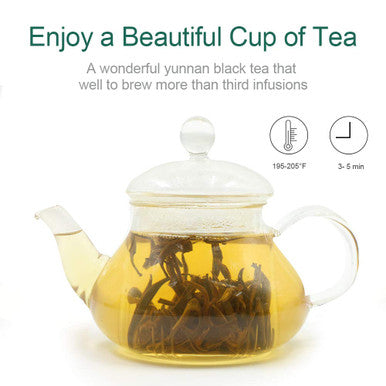 Fullchea - Imperial Golden Monkey Tea - Yunnan Black Tea Loose Leaf - Chinese Yunnan Pure Gold Tea - Naturally with Roasted Nuts Flavor - Health Tea - 4oz / 113g