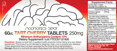 Tart Cherry Extract Tablets | 250mg | 60 Count | 10% Anthocyanins | Supports Balanced Oxidation & Inflammation Levels | Promotes Physical Strength & Energy