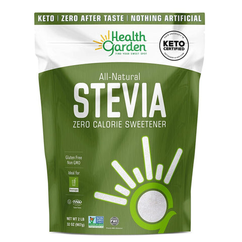 Health Garden Stevia Sweetener Powder 4: 1 Sugar Substitute All Natural Gluten Keto Friendly Tastes Like Sugar (2 lbs)