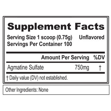 Evlution Agmatine Sulfate Nitric Oxide Powder Nutrition High Strength Agmatine Sulfate Powder Nitric Oxide Supplement for High Intensity Muscle Growth Recovery and Performance - Unflavored