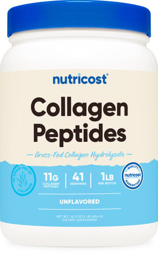 Nutricost Grass Fed Collagen Powder 1LB 454 G Grass Fed Bovine Collagen Hydrolysate (Unflavored) Collagen Peptides