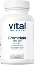 Vital Nutrients Bromelain 2400 GDU | Vegan Bromelain Supplement to Support Protein Digestion | Digestive Enzyme from Pineapple | Gluten Dairy Soy | Non-GMO | 60 Capsules