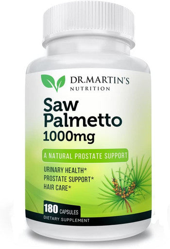 USA Grown Saw Palmetto | 180 Capsules Prostate Health Supplement | Hair Growth for Men & Women | Support to Help Maintain Normal Urination Frequency & Natural DHT Blocker to Help Prevent Hair Loss