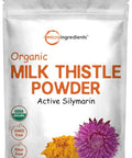 Organic Milk Thistle Extract, 3.5 Ounces, Pure Milk Thistle Powder Organic, Milk Thistle Tea, Contains 80% Active Silymarin, Strongly Supports Liver Health and Antioxidant, Vegan Friendly