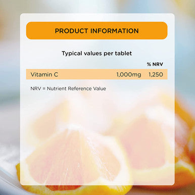Healthspan Vitamin C 1,000mg (5 Months' Supply) | Support Your Immune Health | Reduces Tiredness & Fatigue and Supports Joint, Skin & Bone Health | Vegan