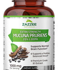 Zazzee Extra Strength Mucuna Pruriens 8:1 Extract, Minimum 20% L-Dopa, 1000 Mg, 220 Vegan Capsules, 110 Day Supply, Concentrated