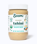 Soom Foods Organic Tahini 16oz (2 Pack) Roasted & Ground Sesame Seed Paste Creamy Tahini for Dubai Chocolate Hummus Sauces Vegan NutFree GlutenFree Kosher Keto Paleo Whole30
