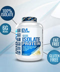 Evlution Nutrition 100% Isolate, Whey Isolate Protein Powder, 25 G of Fast Absorbing Protein, No Added, Low-Carb, Gluten-Free (Vanilla Ice Cream, 5 LB)