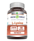 Amazing Formulas L-Lysine 1000Mg Amino Acid Vitamin Supplement 180 Tablets | Non-Gmo | Gluten Free | Made In Usa