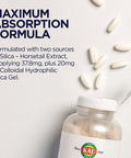 Kal Silica Plus, Silica Gel With Horsetail Extract, Healthy Hair, Skin & Nails Support, Maximum Absorption, Vibrant Hair, Glowing Skin Supplement, Vegan, Gluten Free, 90 Serv, 90 Quick Dissolve Tabs