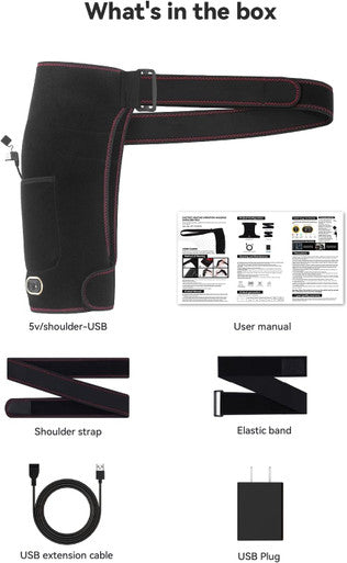 Yabuu Heated Shoulder Wrap Pad With Massager,Electric Shoulder Massager Cordless Heating Pad With 3 Vibration And Heat Settings Hot Therapy For Shoulder Pain Relief For Women Men Gift