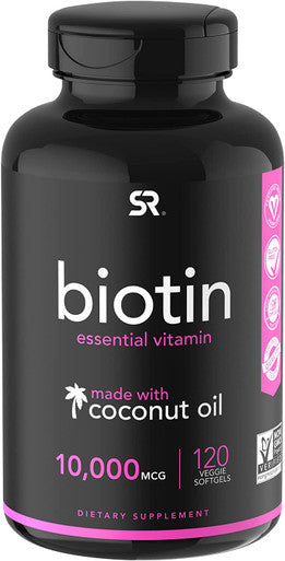 Sports Research Biotin 10000mcg 120ct Krill Oil 1000mg 120ct Bundle