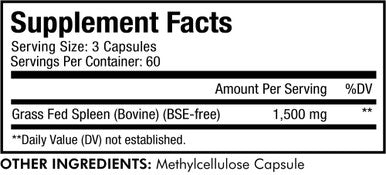 Codeage Grass Fed Beef Spleen Supplement - Freeze Dried, Non-Defatted, Desiccated Beef Spleen Bovine Pills Glandulars Meat Pasture Raised Argentina Beef Vitamins for Spleen - Non-GMO -180 Capsules