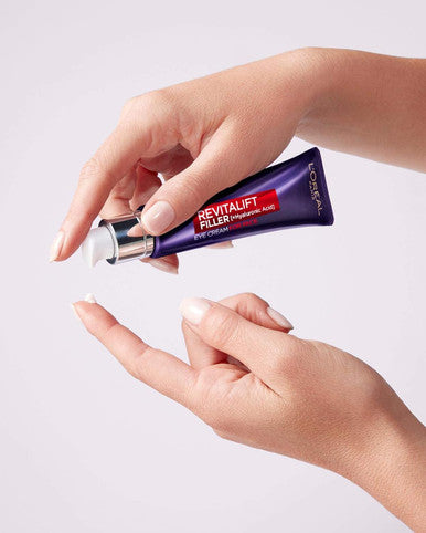 L'Oreal Paris Revitalift Filler Hyaluronic Acid Anti-Ageing Eye Cream For Face Anti-Wrinkle And Volume With Hyaluronic Acid Vitamin Cg & E 30 Ml