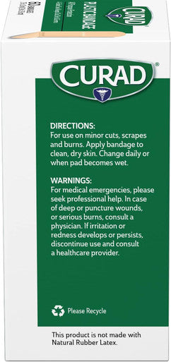 Curad Plastic Adhesive Bandages 3/4 X 3 Inch 60/Box Pack of 6