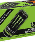 Monster Energy Zero Sugar, Green, Original, Low Calorie Energy Drink, 16 Ounce (Pack of 15)