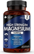 Magnesium Citrate Capsules 1620Mg - Super Strength And High Absorption Magnesium Supplements - With 500Mg Elemental Vegan Magnesium - Not Magnesium Tablets - Muscle & Sleep Support (Two Months Supply)