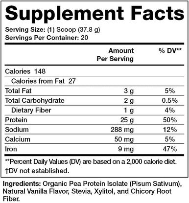 Olympian Labs Plant Based Pea Protein Powder Vanilla 25G Of Protein Vegan Low Net Carbs Gluten Lactose No Sugar Added Soy Nongmo 2 Pound Pea Protein
