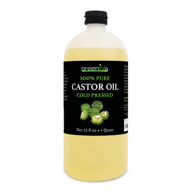 Greenive - 100% Pure Castor Oil - Cold Pressed - Hexane Free - (32 Ounce)