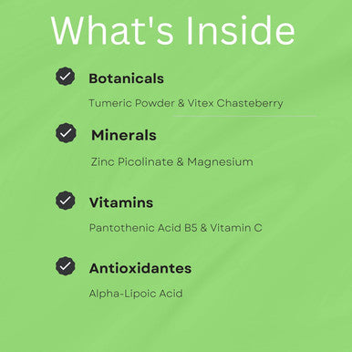 Clear Skin Acne Vitamins Capsules Adult & Teen Hormonal Acne Supplements 60 Count