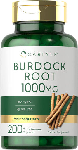 Carlyle Burdock Root | 1000 Mg | 200 Capsules | Non-Gmo And Gluten Free Formula | Traditional Herb Supplement | Arctium Lappa Ext