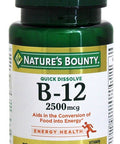 Nature'S Bounty Vitamin B12 2500 Mcg 75 Quick Dissolve Tablets
