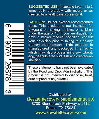 Elevate Recovery Supplements Vein & Leg Circulation Support Supplement (All-In-1) With 8 Active Ingredients - Natural Blood Circulation Booster - Vein Health Formula - Leg & Vein Supplements - Easy To Swallow - 90 Capsules