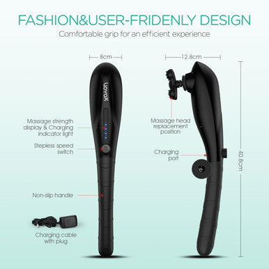 Back Massager Handheld For Muscles Relaxation, Percussion Massager For Pain Relief Deep Tissue,Variable Intensity With 5 Multi-Functional Heads For Neck, Shoulder, Legs Mh560, Black
