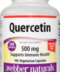 Webber Naturals Quercetin Supplement 500 mg Per Pill 140 Vegetarian Capsules PlantBased Immune Support Antioxidant Supplement Gluten and Dairy NonGMO Suitable for Vegans