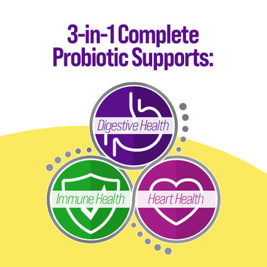 Culturelle 3in1 Complete Probiotic Daily Formula Once Per Day Probiotic Supplement Helps Your Digestive System Work Better Supports Natural Immune Defenses Plus Omega 3s NonGMO 30 Count