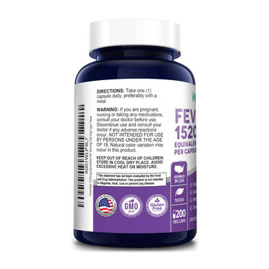 NusaPure Feverfew 1520mg 200 Vegetarian Caps (Extract 4:1, Non-GMO & )