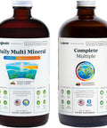 Liquidhealth Daily Multi Mineral Supplement & Complete Multiple Adult Multivitamin Bundle - Sea Trace Minerals Essential Vitamins & Whole Foods for Overall Health & Immune Support - Vegan Non-GMO