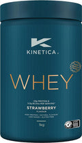 Kinetica Kinetica Protein Powder Strawberry 1Kg 23G Protein Per Serving 33 Servings Whey Protein From EU Grass-Fed Cows Excellent Mixability & Taste