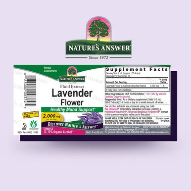 Nature'S Answer Lavender Flower with Organic Alcohol 1-Fluid Ounce | Supports Digestive System | Gluten- | Vegan | No Artificial Flowers or Preservatives | Single Count