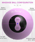 Heating Vibrating Peanut Massage Ball - 5 Intensity Levels & 1 Heat Mode - Foam Roller Double Lacrosse Ball - Deep Tissue Trigger Point Therapy - Handheld, Mobility, Rechargeable (Purple)